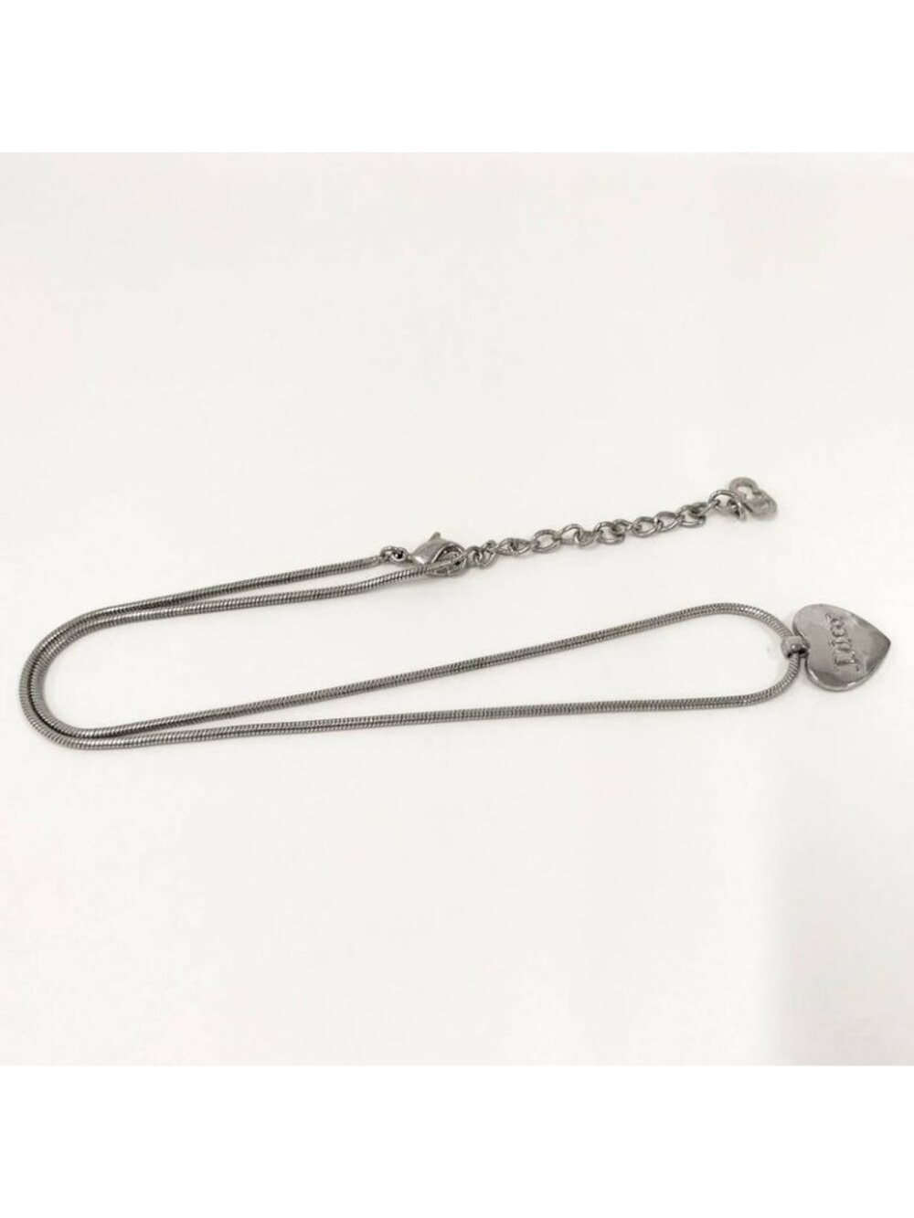 Dior Necklace Heart Silver Color Plated - Picture 3 of 6